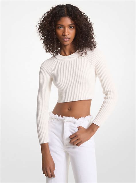 michael kors peplum sweater|Ribbed Cotton Sweater .